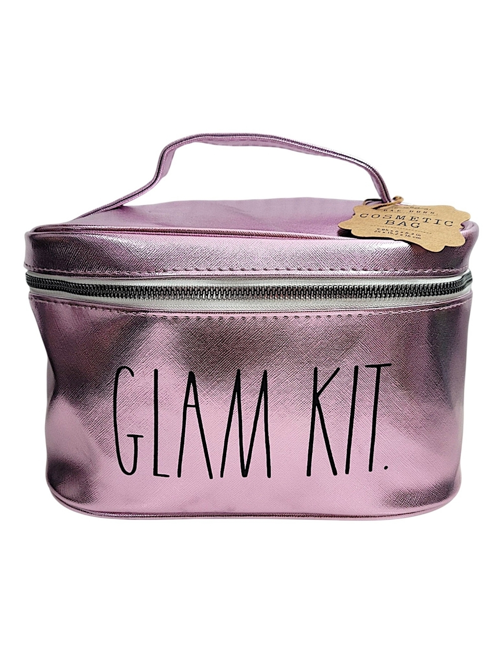 Rae Dunn Pink Metallic "GLAM KIT" Cosmetic Bag Size: 9.85 x 6 x 6.3 in